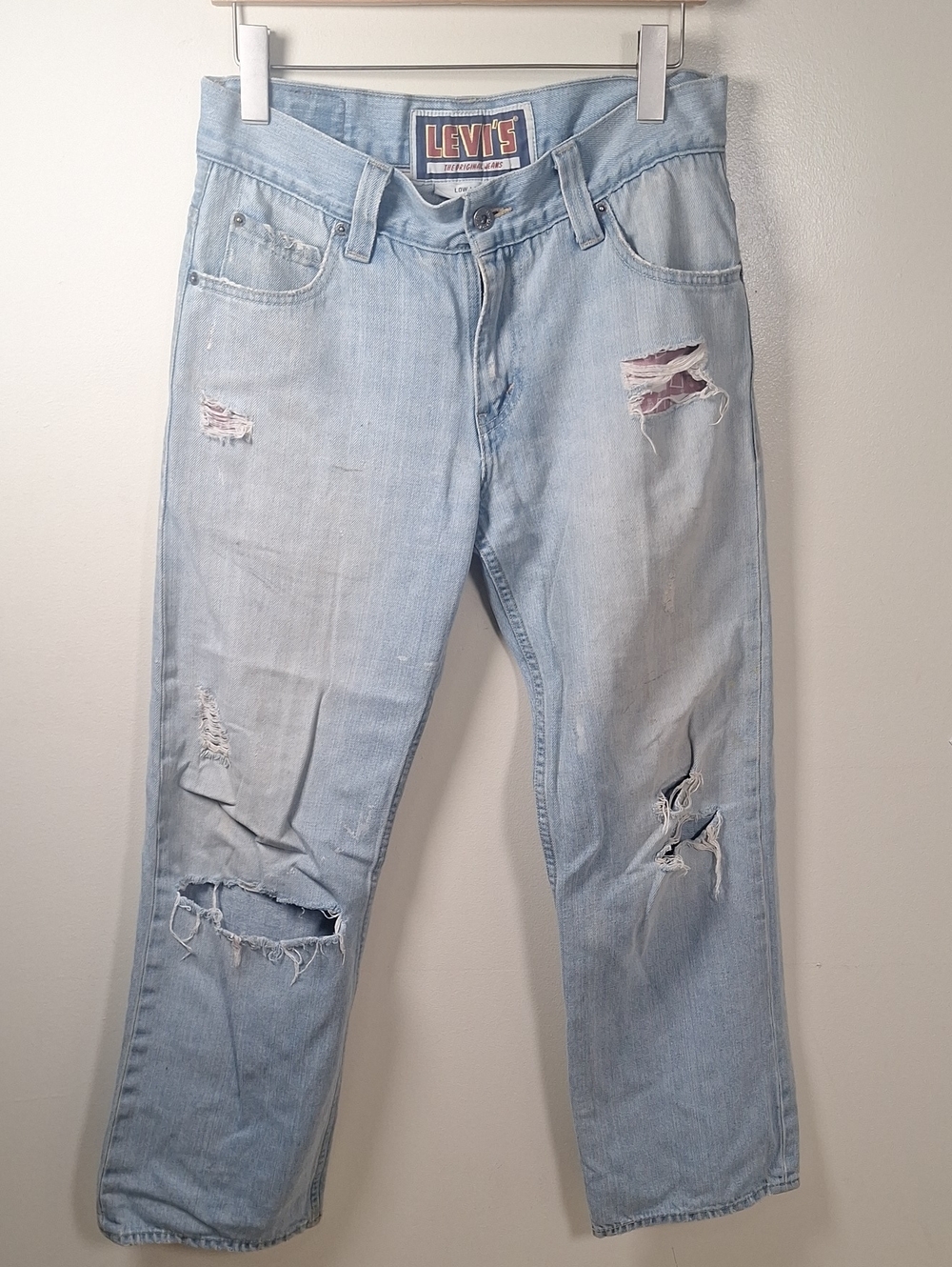 Vintage Levi's 549 Low Loose Distressed Baggy Jeans Light Wash Y2K Skater